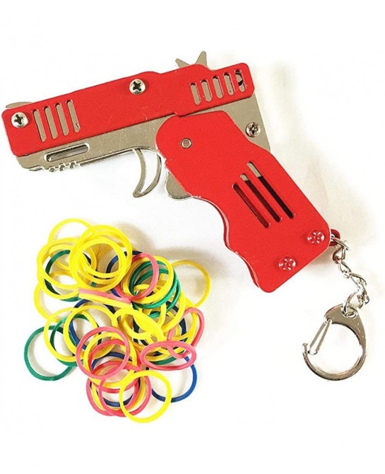 Rubber Band Gun Foldable All Metal Materials of Zinc-Iron Alloy Mini Compact can be Hung on Keychain $15.95 Gags & Practical ...