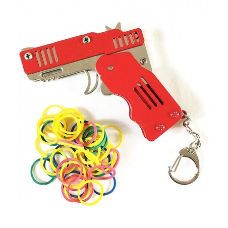 Rubber Band Gun Foldable All Metal Materials of Zinc-Iron Alloy Mini Compact can be Hung on Keychain $15.95 Gags & Practical ...