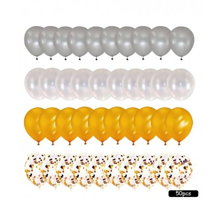 66 Pieces Welcome Back Balloon Banner Decorations Kit with Gold Welcome Back and Star Banner Gold Silver Confetti Glitter Bal...