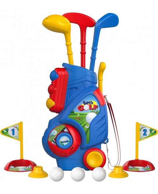 Toddler Golf Set Upgraded Kids Golf Cart with Unique Shoulder Strap Design Indoor and Outdoor Golf Toys for Boys and Girls Ag...