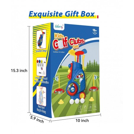 Toddler Golf Set Upgraded Kids Golf Cart with Unique Shoulder Strap Design Indoor and Outdoor Golf Toys for Boys and Girls Ag...
