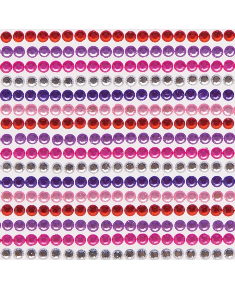 AT369 Red Pinks & Purple Self-Adhesive Gems - Pack of 900 Assorted Jewel Sticker Craft Embellishments for Kids Arts and Craft...