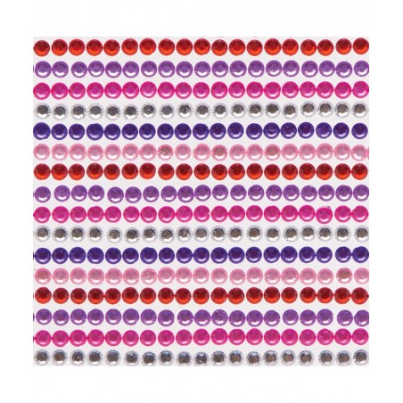 AT369 Red Pinks & Purple Self-Adhesive Gems - Pack of 900 Assorted Jewel Sticker Craft Embellishments for Kids Arts and Craft...
