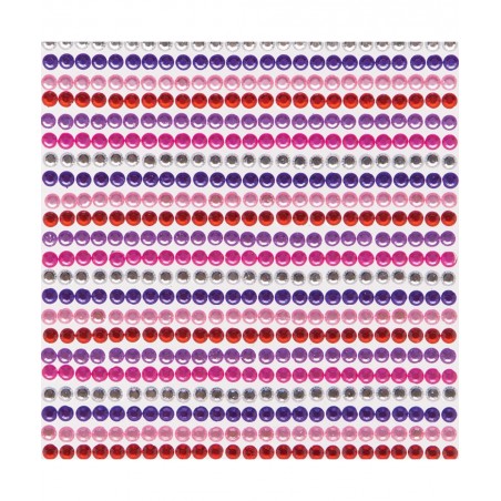 AT369 Red Pinks & Purple Self-Adhesive Gems - Pack of 900 Assorted Jewel Sticker Craft Embellishments for Kids Arts and Craft...