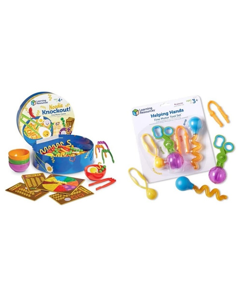 Noodle Knockout! Fine Motor Game & Helping Hands Fine Motor Tool Set Toy Fine Motor and Sensory Toy Ages 3+ (LER5558) Multi-C...