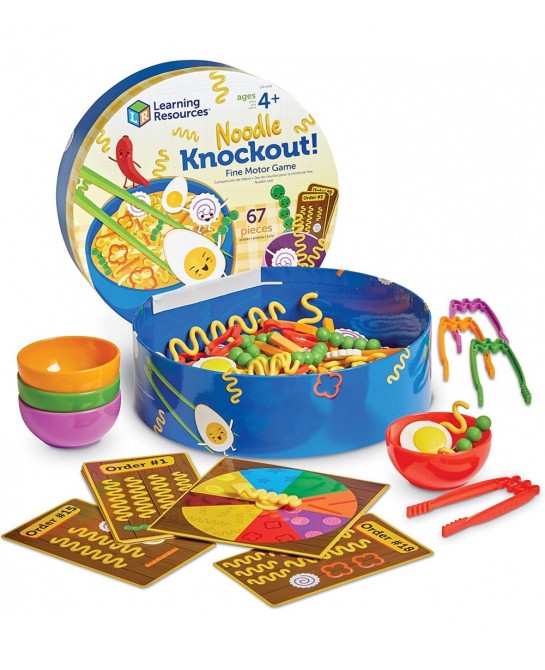 Noodle Knockout! Fine Motor Game & Helping Hands Fine Motor Tool Set Toy Fine Motor and Sensory Toy Ages 3+ (LER5558) Multi-C...
