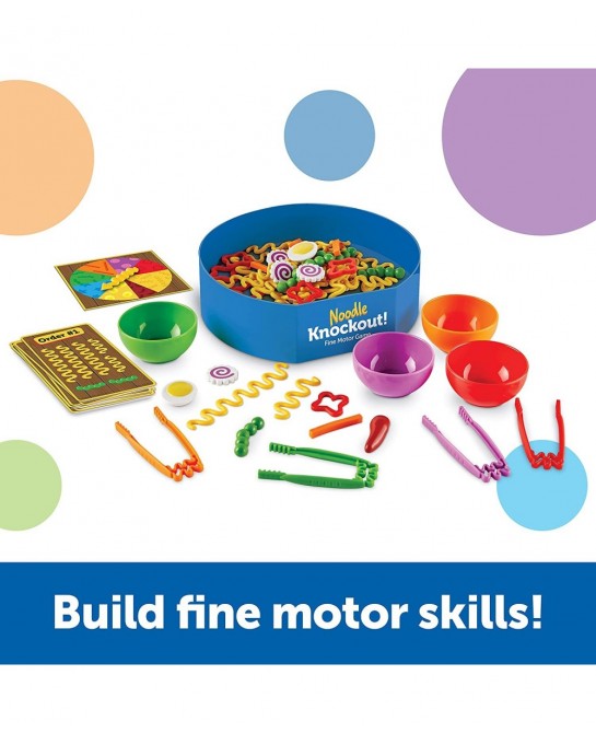 Noodle Knockout! Fine Motor Game & Helping Hands Fine Motor Tool Set Toy Fine Motor and Sensory Toy Ages 3+ (LER5558) Multi-C...