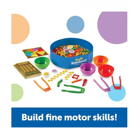 Noodle Knockout! Fine Motor Game & Helping Hands Fine Motor Tool Set Toy Fine Motor and Sensory Toy Ages 3+ (LER5558) Multi-C...