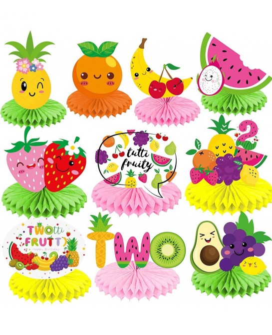 10Pcs Fruit Birthday Centerpieces Twotti Frutti Honeycomb Centerpieces for Fruit Party Decoration Twotti Frutti Decorations F...