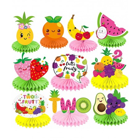 10Pcs Fruit Birthday Centerpieces Twotti Frutti Honeycomb Centerpieces for Fruit Party Decoration Twotti Frutti Decorations F...