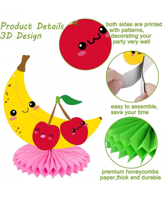 10Pcs Fruit Birthday Centerpieces Twotti Frutti Honeycomb Centerpieces for Fruit Party Decoration Twotti Frutti Decorations F...