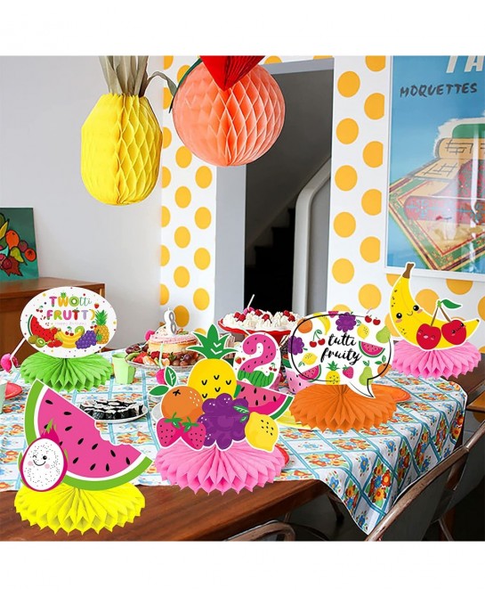 10Pcs Fruit Birthday Centerpieces Twotti Frutti Honeycomb Centerpieces for Fruit Party Decoration Twotti Frutti Decorations F...