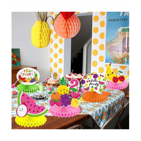 10Pcs Fruit Birthday Centerpieces Twotti Frutti Honeycomb Centerpieces for Fruit Party Decoration Twotti Frutti Decorations F...