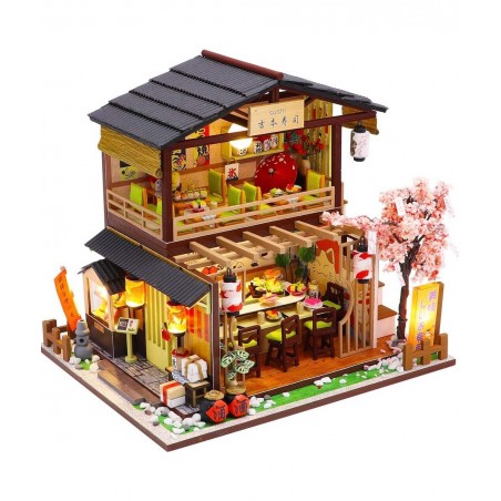 DIY Miniature Dollhouse Kit with Furniture 3D Wooden Miniature House with Dust Cover and Music Movement Miniature Dolls House...