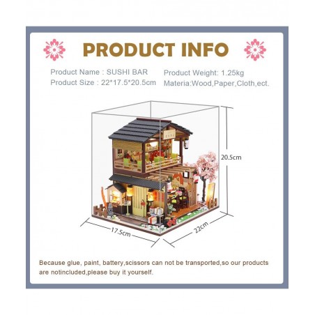 DIY Miniature Dollhouse Kit with Furniture 3D Wooden Miniature House with Dust Cover and Music Movement Miniature Dolls House...