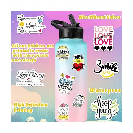 100 pcs Encouragement Inspirational Stickers Pack for Students Teachers Company Employees Skin Decal for Hydro Flask Water Bo...