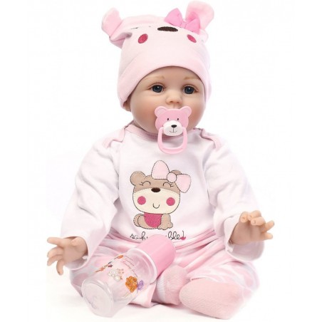 Reborn Baby Dolls Girl Soft Vinyl Silicone Newborn Baby Dolls 22" Pink Outfit Gift Set $93.08 Dolls