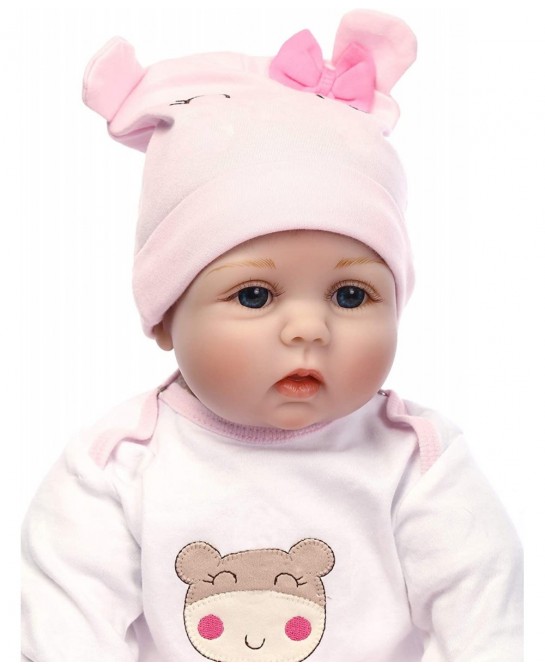 Reborn Baby Dolls Girl Soft Vinyl Silicone Newborn Baby Dolls 22" Pink Outfit Gift Set $93.08 Dolls