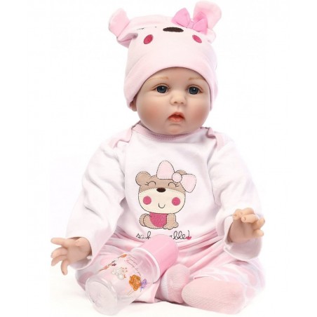Reborn Baby Dolls Girl Soft Vinyl Silicone Newborn Baby Dolls 22" Pink Outfit Gift Set $93.08 Dolls