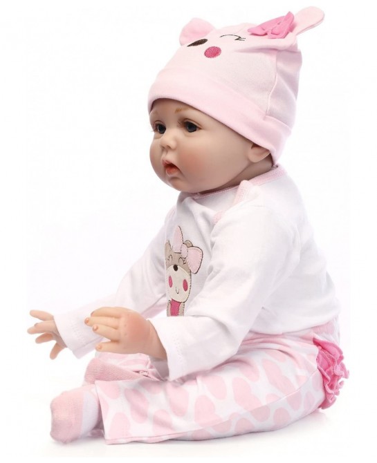 Reborn Baby Dolls Girl Soft Vinyl Silicone Newborn Baby Dolls 22" Pink Outfit Gift Set $93.08 Dolls