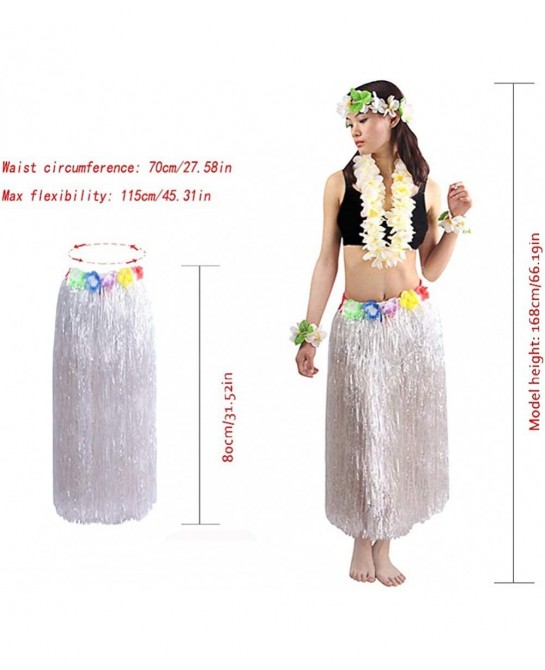 5pcs/ Set Women's Hawaiian Luau Elastic Grass Hula Skirt 80cm $29.29 Kids' Dress-Up Accessories