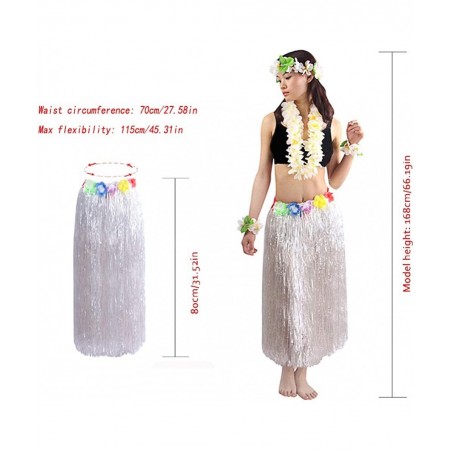 5pcs/ Set Women's Hawaiian Luau Elastic Grass Hula Skirt 80cm $29.29 Kids' Dress-Up Accessories