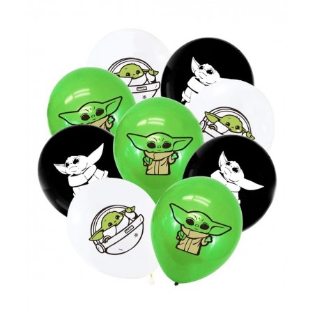 30PCS Baby Child Latex Balloons Birthday Party Supplies Star Wars Theme Supplies for kids Baby Yoda Mandalorian Party Decorat...