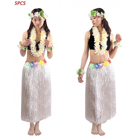 5pcs/ Set Women's Hawaiian Luau Elastic Grass Hula Skirt 80cm $29.29 Kids' Dress-Up Accessories