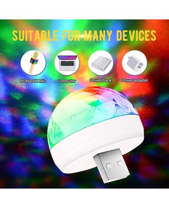 Kids Wireless Bluetooth Karaoke Microphone with Colorful Lights & USB Disco Light 4 in 1 Portable Karaoke Machine for Christm...