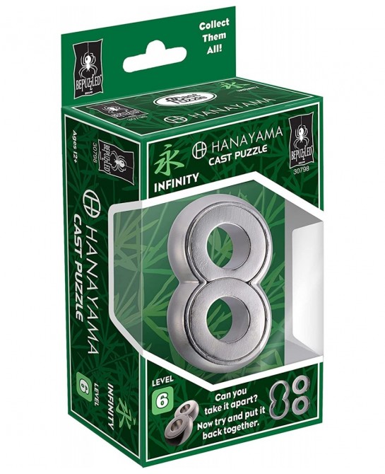 Infinity Hanayama Metal Brainteaser Puzzle Mensa Rated Level 6 for Ages 12 and Up from University Games $26.26 Brain Teaser P...