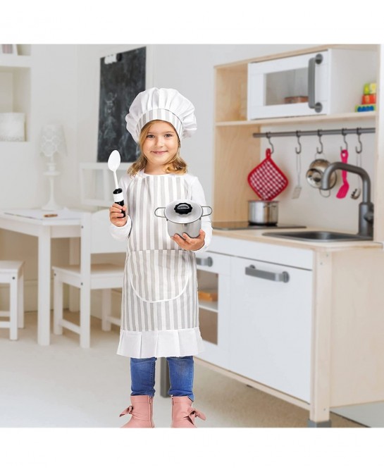 Kitchen Cooking Playset Stainless Steel Pretend Play for Kid Food Accessories Kids Cookware Toy Pots and Pans with Utensils f...