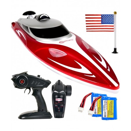 T1+ RC Boat Remote Control Boats for Pools and Lakes 20+ mph 2.4 GHz Racing Boats for Kids and Adults with 2 Rechargeable Bat...