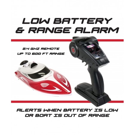 T1+ RC Boat Remote Control Boats for Pools and Lakes 20+ mph 2.4 GHz Racing Boats for Kids and Adults with 2 Rechargeable Bat...
