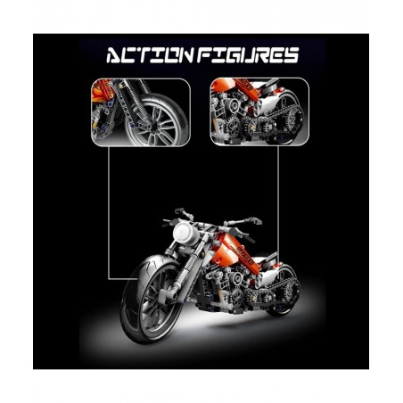 Technical Motorcycle Series Bricks Model Simulation DIY Racing Vehicle Small Particle Collection Building Set Compatible with...