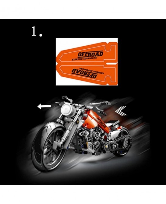 Technical Motorcycle Series Bricks Model Simulation DIY Racing Vehicle Small Particle Collection Building Set Compatible with...