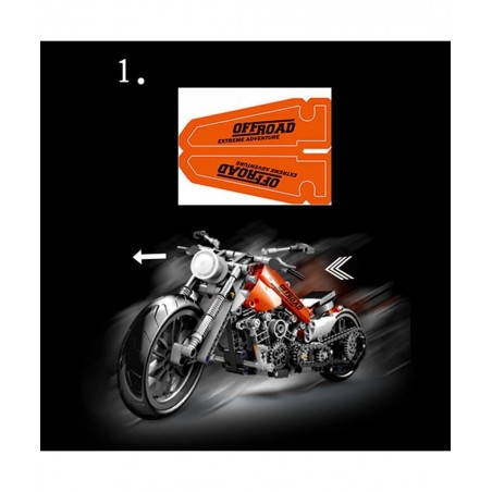 Technical Motorcycle Series Bricks Model Simulation DIY Racing Vehicle Small Particle Collection Building Set Compatible with...