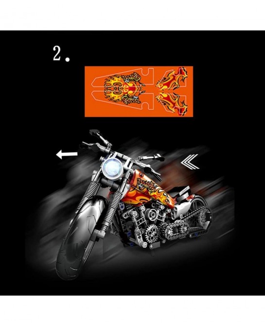 Technical Motorcycle Series Bricks Model Simulation DIY Racing Vehicle Small Particle Collection Building Set Compatible with...