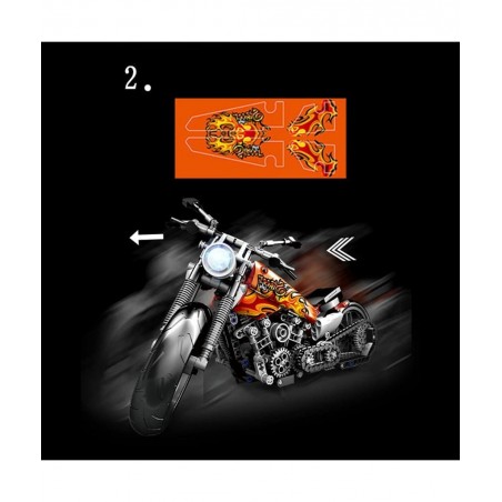 Technical Motorcycle Series Bricks Model Simulation DIY Racing Vehicle Small Particle Collection Building Set Compatible with...