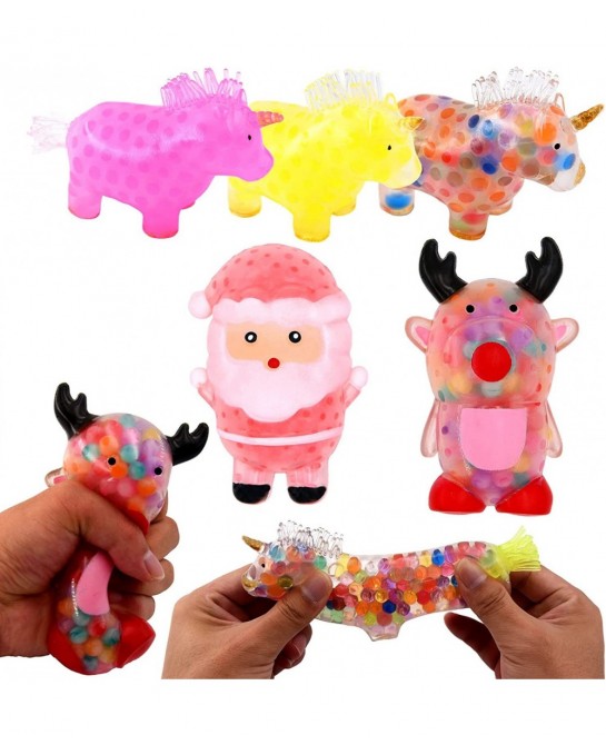 Unicorn Squishy Stress Balls Toy (5-Pack) for Girls Boys Adults Gel Water Beads Balls Inside Promote Anxiety and Stress Relie...