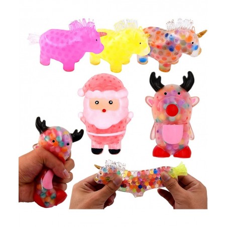 Unicorn Squishy Stress Balls Toy (5-Pack) for Girls Boys Adults Gel Water Beads Balls Inside Promote Anxiety and Stress Relie...