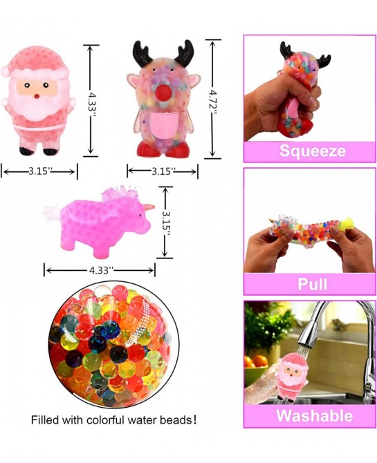 Unicorn Squishy Stress Balls Toy (5-Pack) for Girls Boys Adults Gel Water Beads Balls Inside Promote Anxiety and Stress Relie...