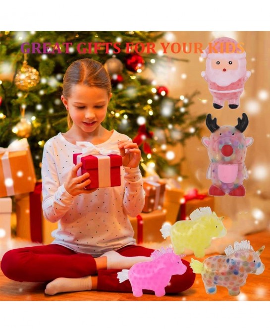 Unicorn Squishy Stress Balls Toy (5-Pack) for Girls Boys Adults Gel Water Beads Balls Inside Promote Anxiety and Stress Relie...