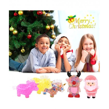 Unicorn Squishy Stress Balls Toy (5-Pack) for Girls Boys Adults Gel Water Beads Balls Inside Promote Anxiety and Stress Relie...