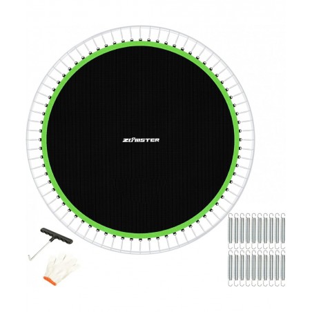 Trampoline Mat with 20pcs Springs Fits 15FT Round Trampoline with 96 V-Hooks Using 7" Springs Jumping Mat with Spring Tool an...
