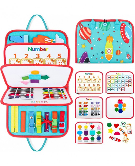 Busy Board Montessori Toys for Toddler Sensory Board for Learning Fine Motor Skills Autism Preschool Activities Board Educati...