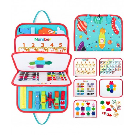Busy Board Montessori Toys for Toddler Sensory Board for Learning Fine Motor Skills Autism Preschool Activities Board Educati...