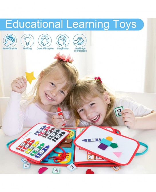Busy Board Montessori Toys for Toddler Sensory Board for Learning Fine Motor Skills Autism Preschool Activities Board Educati...