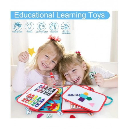 Busy Board Montessori Toys for Toddler Sensory Board for Learning Fine Motor Skills Autism Preschool Activities Board Educati...
