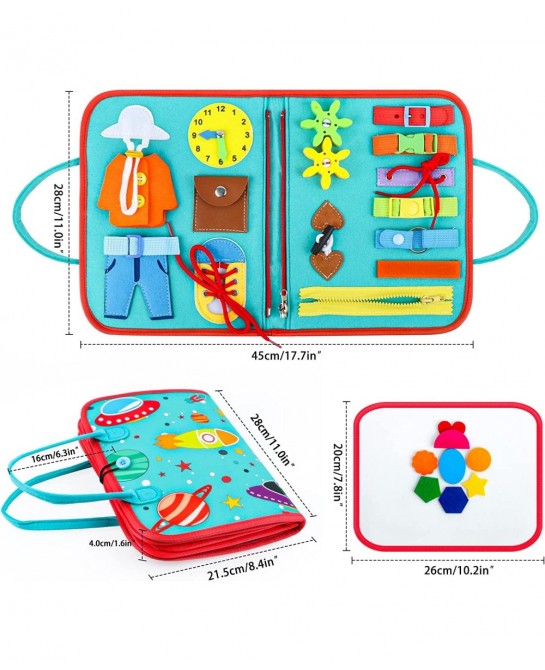 Busy Board Montessori Toys for Toddler Sensory Board for Learning Fine Motor Skills Autism Preschool Activities Board Educati...