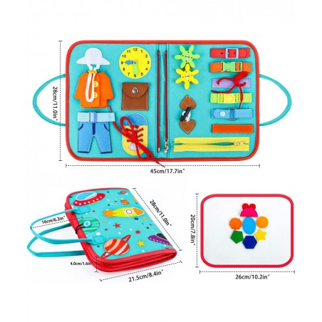 Busy Board Montessori Toys for Toddler Sensory Board for Learning Fine Motor Skills Autism Preschool Activities Board Educati...